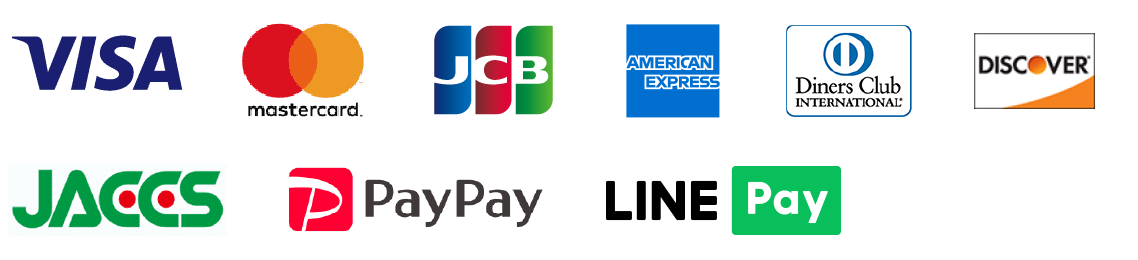 VISA/mastercard/JCB/AMERICAN EXPRESS/Diners Club/DISCOVER/JACCS/PAYPAY/LINEPAY